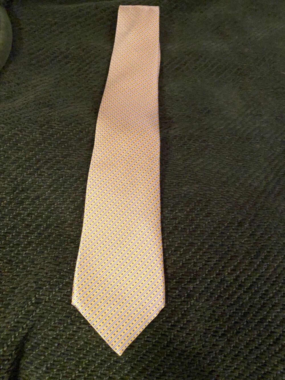Stefano Ricci Silk Yellow Geometric Tie Made in Italy